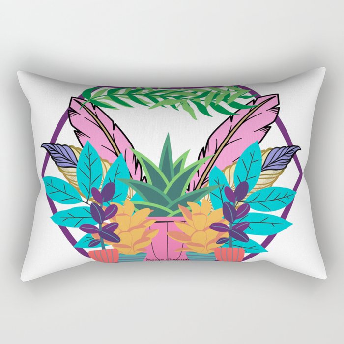 Pastel Tropic Vibes Rectangular Pillow