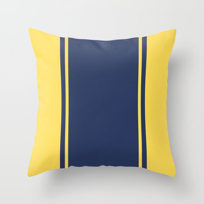 Yellow and Blue Pattern Throw Pillow