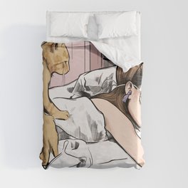 Holly Golightly the cat with no name - Audrey Hepburn in Breakfast at Tiffany's Duvet Cover