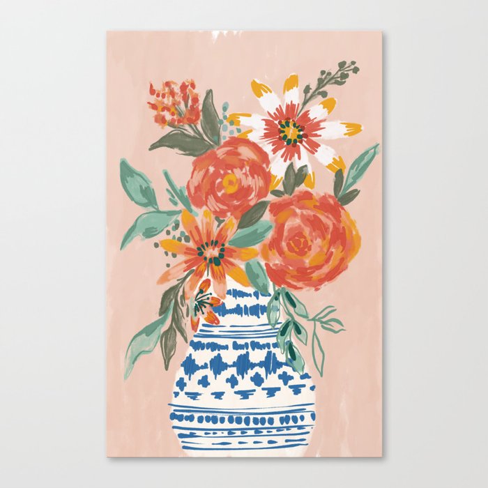 Vase with Flowers Canvas Print