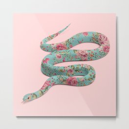 FLORAL SNAKE Metal Print | Digital, Curated, Floral, Other, Illustration, Love, Animal, Pop Art, Abstract, Snake 