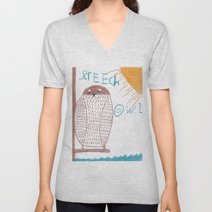 owl screech V Neck T Shirt