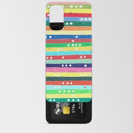 Abstract geometric colorful grid colored pencil whimsical original drawing of mysterious stripes. Android Card Case