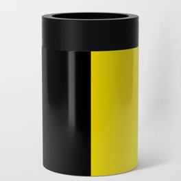 White Black Yellow Vertical Colorblock Can Cooler