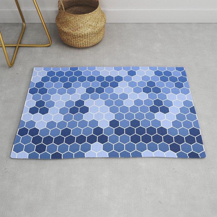 Honeycomb Blue Pattern Geometric Shapes Home Decor Sapphire