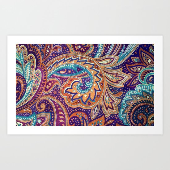 Summer paisley Art Print