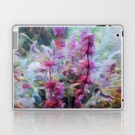 Romantic purple wildflowers bouquet abstract digital painting Laptop Skin