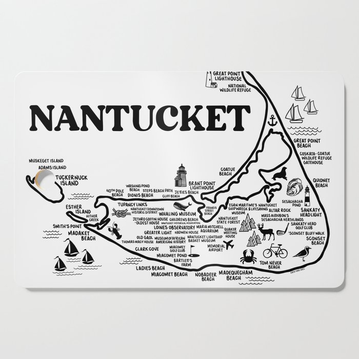 Nantucket Map  Cutting Board