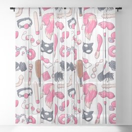 Adults Sex Toys Pattern Sheer Curtain