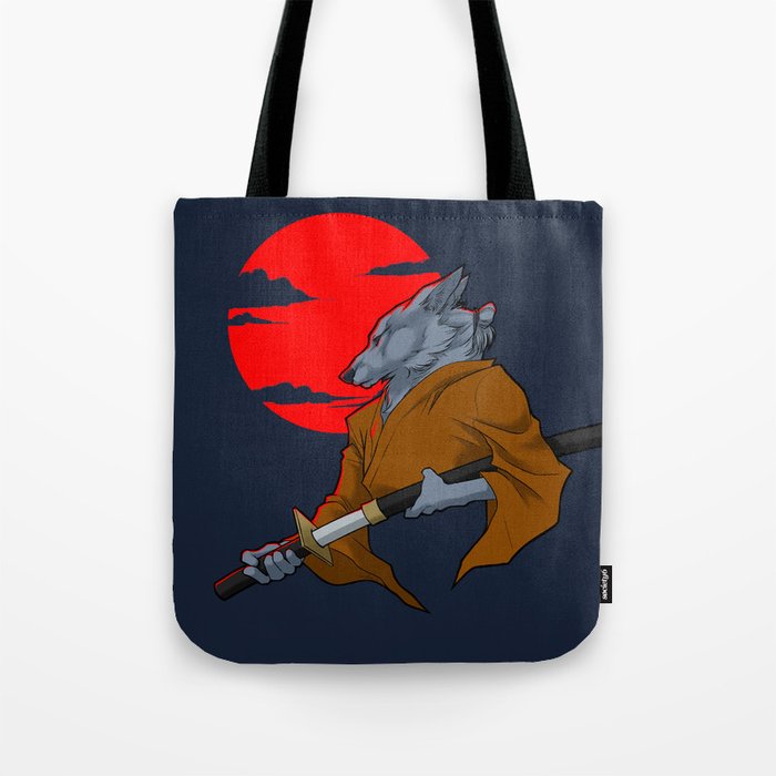 Wolf Samurai Tote Bag