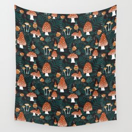 Mushroom Forest Gnomes Wall Tapestry
