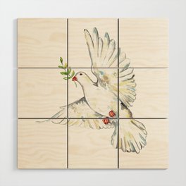 Dove bird Peace Painting Wall Poster Watercolor Wood Wall Art