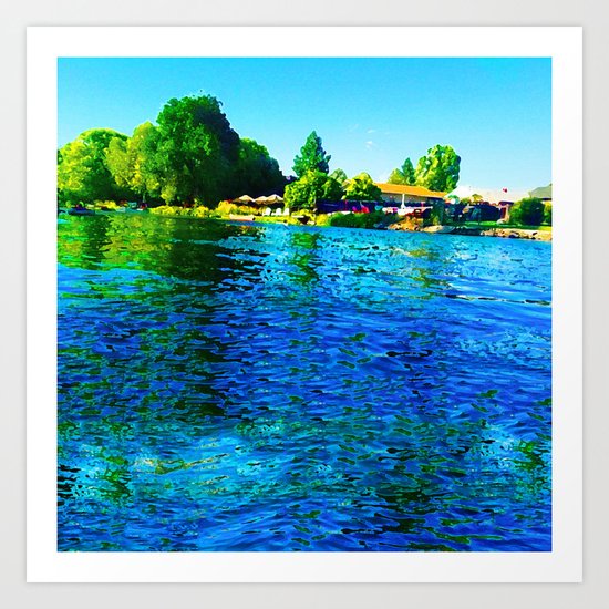 Bright River Flowing Art Print