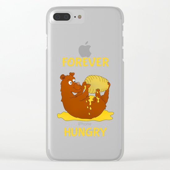 Hungry Bear Eating Honey Clear iPhone Case
