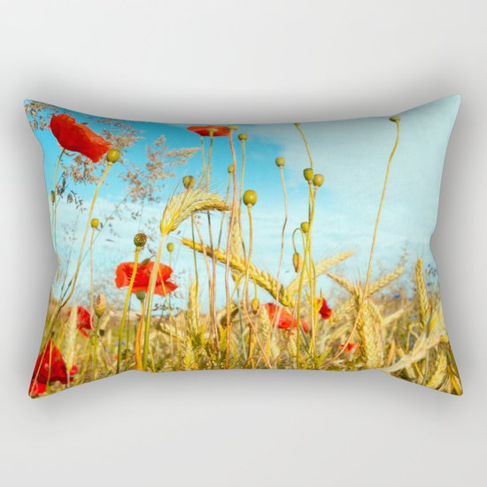 Lying in the cornfield, let your soul Rectangular Pillow
