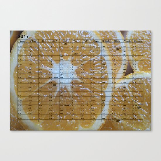 Kalender 2017 Orange Canvas Print