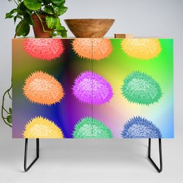 Colorful Jack Fruit on an Abstract Background Credenza