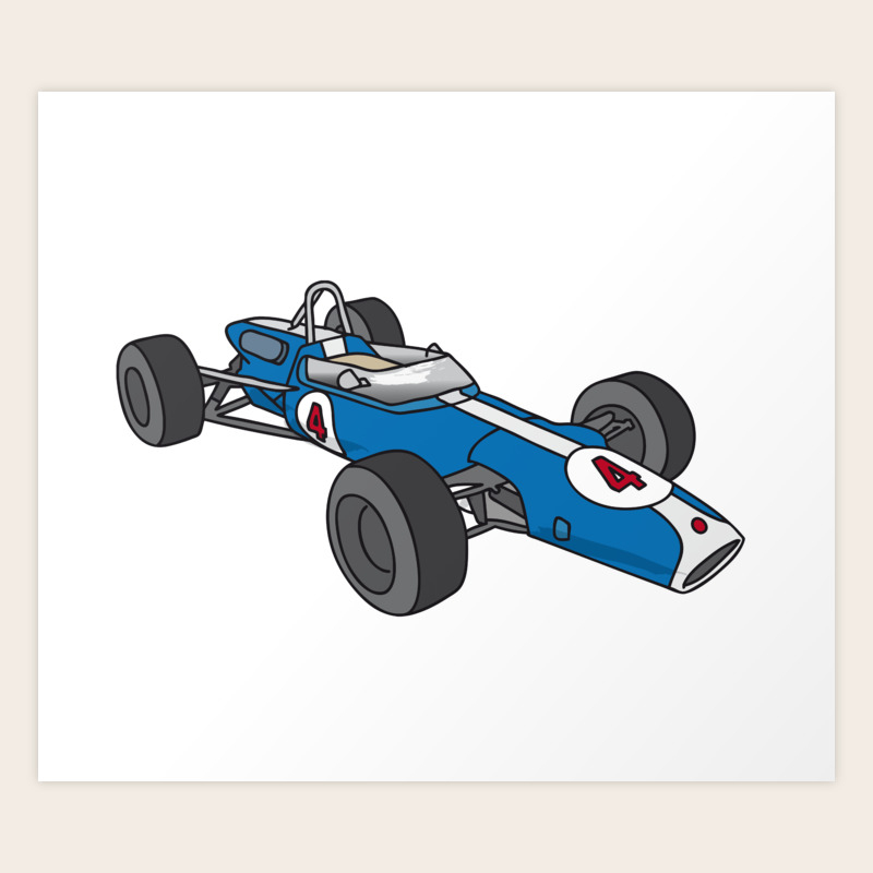 Download Blue Vintage Racing Car Racecar Art Print By Berlin T Shirt Society6