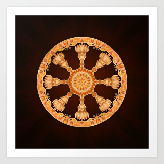 Dharma Wheel - Dharmachakra  Art Print
