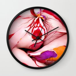 Orchid Fable 4 Wall Clock | Tulip, Japanese, Sexy, Painting, Twisted, Flowers, Pride, Erotic, Mutation, Weird 