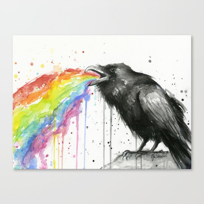 Raven Tastes the Rainbow Canvas Print