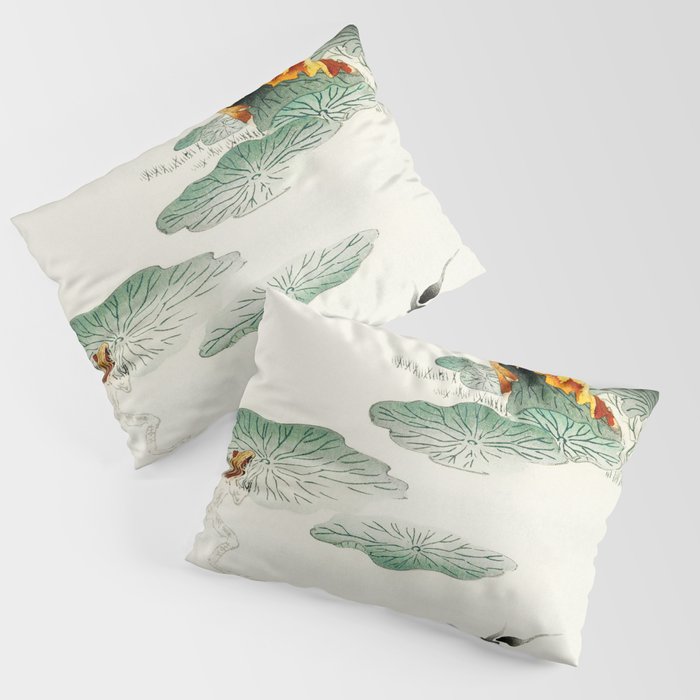 Frog in the swamp  - Vintage Japanese Woodblock Print Art Pillow Sham