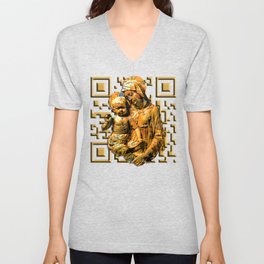 Madonna and Child V Neck T Shirt