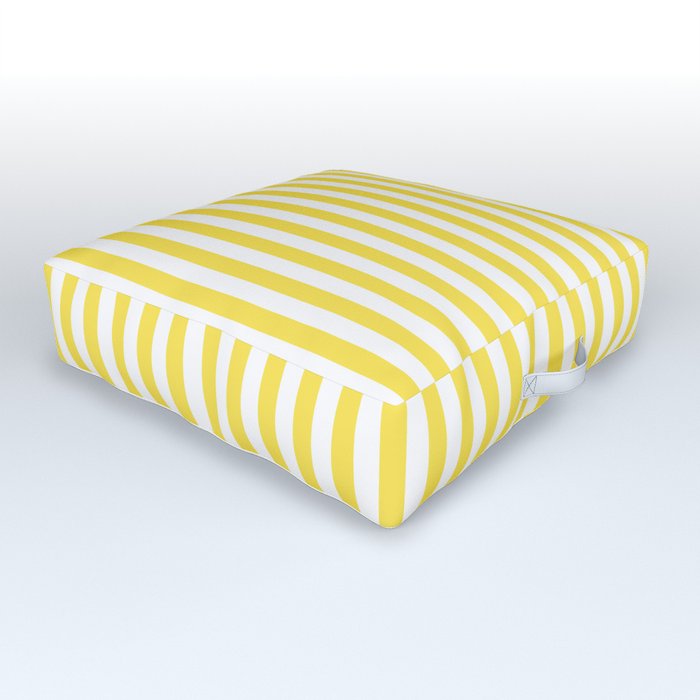 Perfect stripes Illuminating Yellow White small Outdoor Floor Cushion