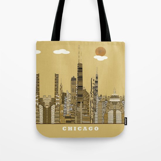 Chicago city (vintage Tote Bag