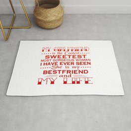 MY GIRLFRIEND IS MY LIFE Area & Throw Rug