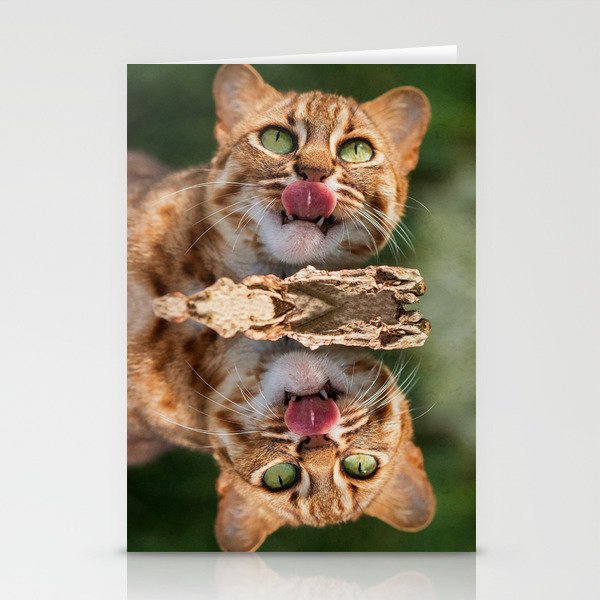RUSTY SPOTTED CAT LICK Stationery Cards