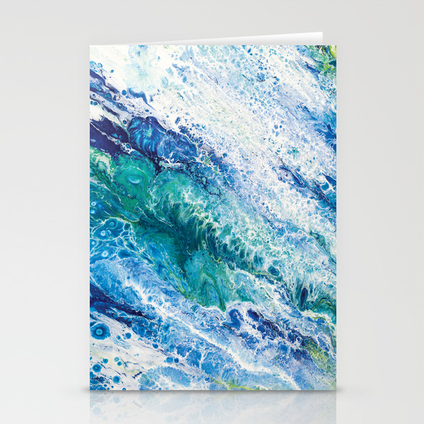 Tides Abstract Fluid Painting Stationery Cards By Ilzelucero