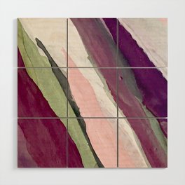 Blossom [2]: a pretty acrylic piece in greens, pinks, white, and purple. Simple minimal elegant Wood Wall Art