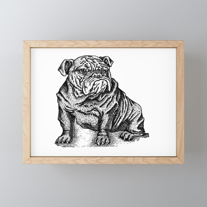 Sapphorica Creations- Philip the Bulldog Framed Mini Art Print