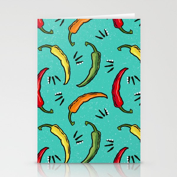 Zesty Peppers Pattern Stationery Cards