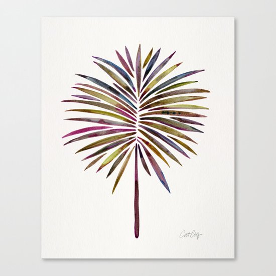 Tropical Fan Palm – Vintage Palette Canvas Print