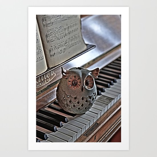 the pianos Owl HDR Art Print