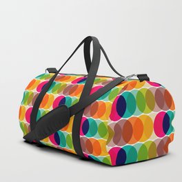 Psychedelic Vintage 60s 70s Hippie Retro Overlay Circles Duffle Bag