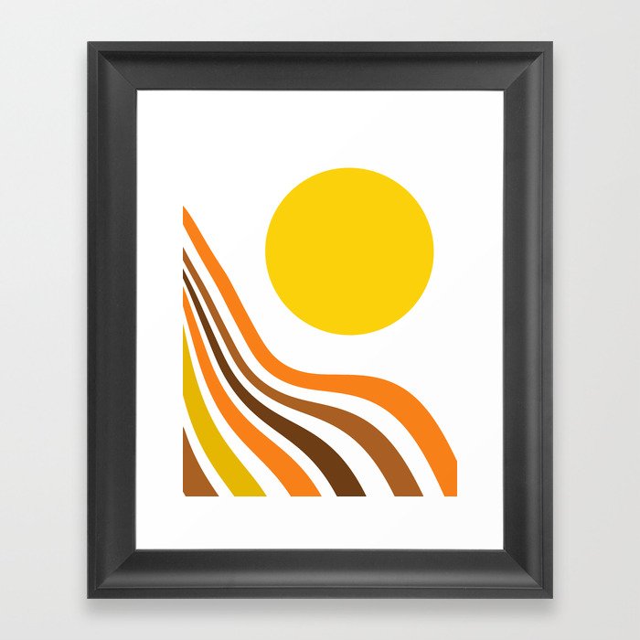 Retro Sun Ocean Wave #1 #retro #art #society6 Framed Art Print