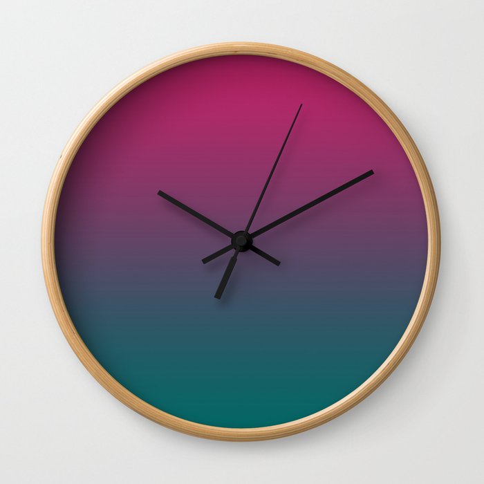 Pink Green Gradient Pattern Wall Clock
