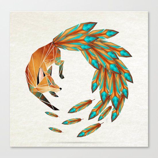 fox circle Canvas Print