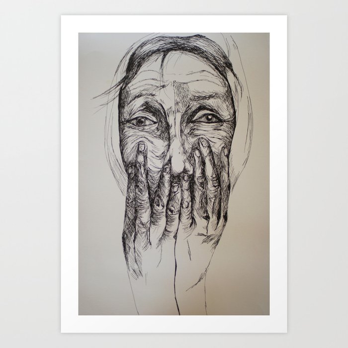 Anguish Art Print By Bent Wire Creative Society6