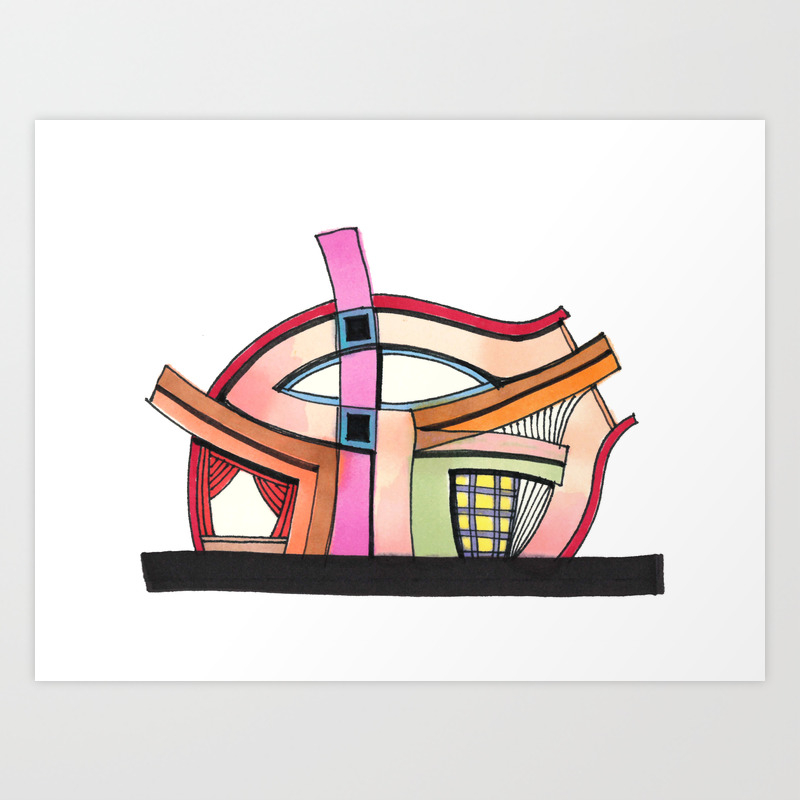 Abstract Theatre Architecture Art 50 Art Print By