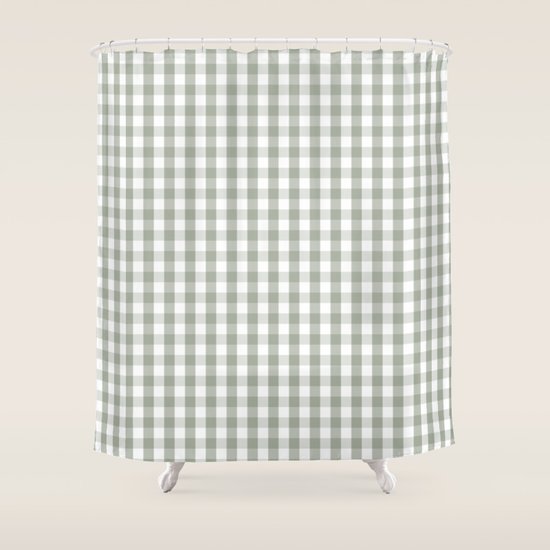 Desert Sage Grey Green and White Gingham Check Shower ... Enjoy free shipping & browse our great selection of curtains in every size, color, and fabric!