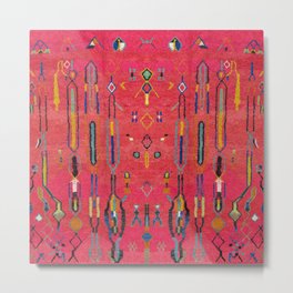 Traditional Moroccan Berber Carpet Arwtork Metal Print | Bohemian, Watercolor, Art, Graphite, Artworks, Design, Decoration, Berber, Graphicdesign, Pattern 