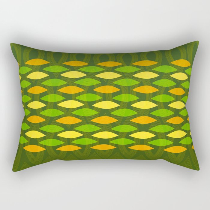 Greenish Oval Abstract Rectangular Pillow