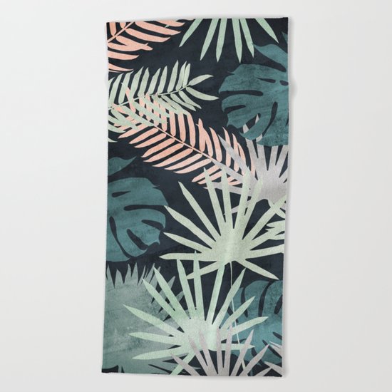 Tropicalia Night Beach Towel