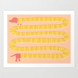 The Longest Weenie Dog Art Print