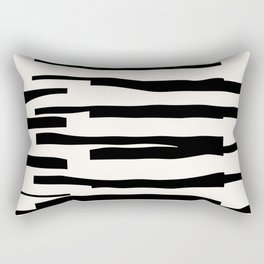 Organic No. 13 Black & Off-White | Minimalist Line Abstract Rectangular Pillow