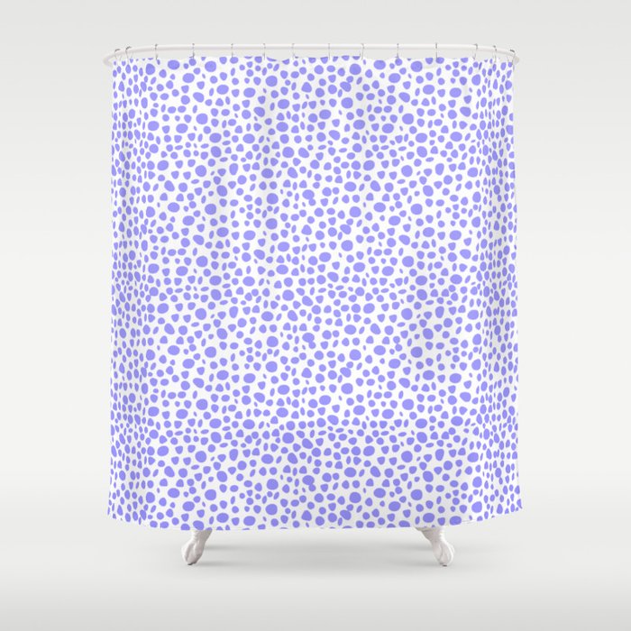 Small Random Dots Salmon BLUE Shower Curtain